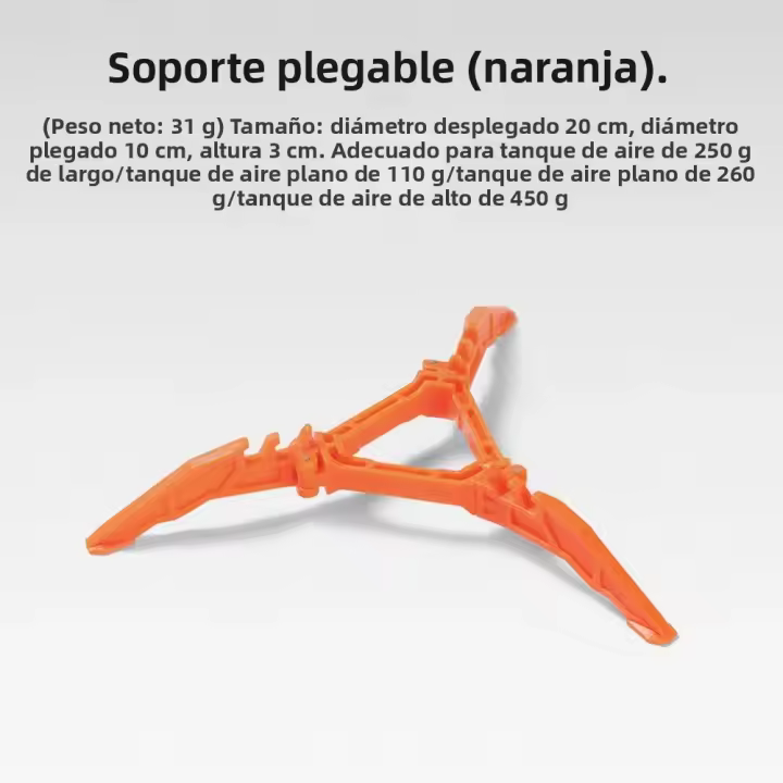 Soporte De Tanque De Gas Para Camping Plegable Y Ligero Tripode Base De Estantería Para Botella Accesorios Para Estufa De Gas Negro Tamaño 175mmx175mmx20mm Peso 40g - 1