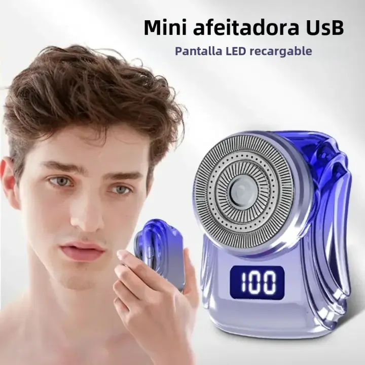 Afeitadora Eléctrica Portátil Para Viajes Mini Para Hombres Tamaño De Bolsillo Recargable Sin Cable Afeitado De Rostro Y Barba - 1