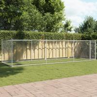 vidaXL Jaula de Perros con Puerta Perrera Caseta Corral Acero Galvanizado Gris Dimensiones 2 x 2 x 1.5 m,  4 x 2 x 1.5 m,  6 x 2 x 1.5 m y mas - details 3