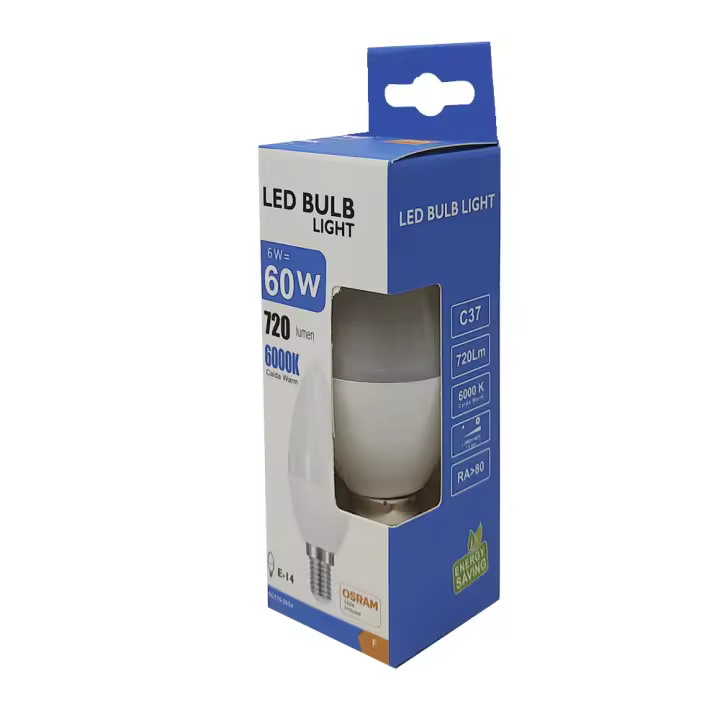 FACTORLED BOMBILLAS LED VELA 6W OSRAM E14, PACK 10 UNIDADES, 720 LM GRAN LUMINOSIDAD, LUZ BLANCA  2700K - 4000K- 6000K - 1