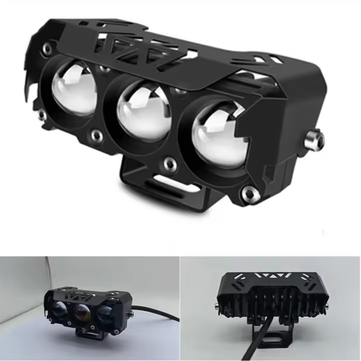 Spotlight LED Para Motocicleta Doble Color Bajo/Alto Faros Antiniebla Para Coches Camiones SUV UTV 12V 24V Mini Lente Faro De Conducción - 1