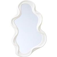 Espejo Asimétrico de Pared Diseño Ondulado Blanco  80 x 51 cm – Espejo Decorativo Irregular Moderno Tipo Wave – Marco ABS Ligero – Para Baño, Dormitorio, Tocador o Salón – Para Colga - details 0