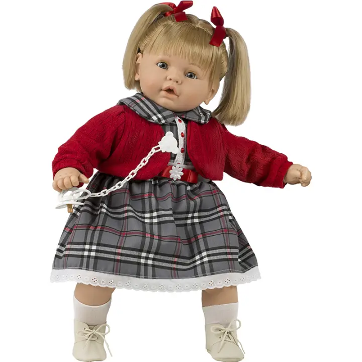 Muñecas Berbesa, Baby dulzona llorona chaqueta roja, bufanda, 62 cm, Muñecas para niñas muñecas juguetes para niñas muñecas recien nacidas muñecas recien nacidos - 1
