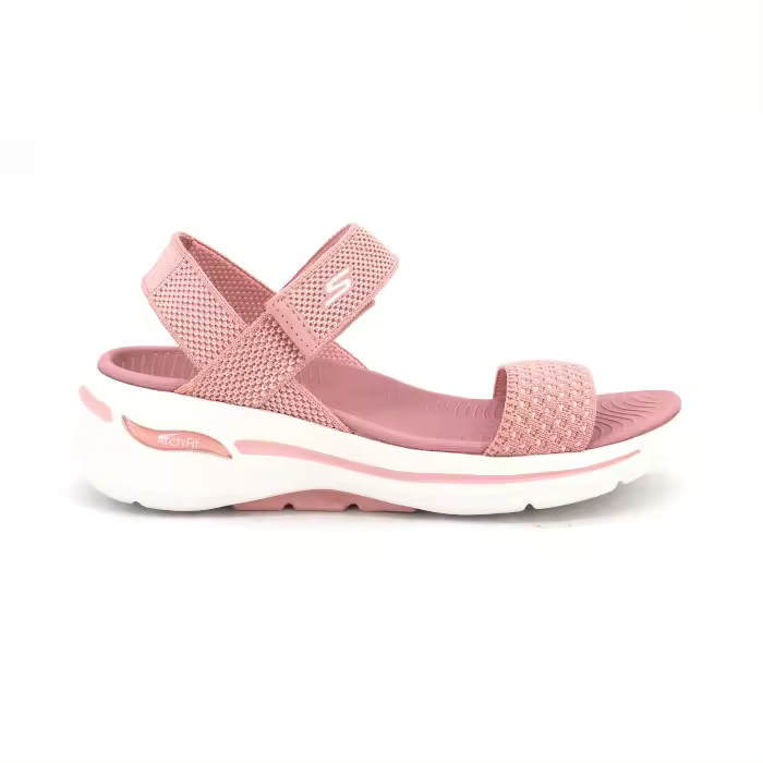 Sandalia de Skechers para mujer, mod.140264, Sandalia de tela con cinta textil adhesiva ajustable y plantilla memory foam muy cómoda - 1