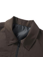 Chaqueta De Negocios Casual Para Hombre Cierre De Zipper Delgado Primavera Otoño Estilo Sencillo Solido Moda Chaqueta Maleza - details 2