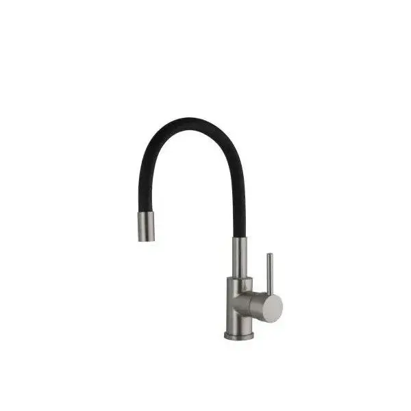 VALAZ Gaya Grifo de cocina monomando con caño flexible fabricado en latón de color gun metal y negro - 1