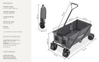 Tectake - Carrito plegable de mano HEIDRUN, 80 kg de capacidad, 114 x 51 x 48,5–120,5 cm, Carrito de transporte, Estable y robusto, Incluye bolsa de transporte, Ruedas extra anchas, Transporte fácil por diferentes tipos de suelo, Lona extraíble - details 4