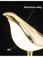 Lámpara De Pared LED Con Forma De Pájaro Dorado Estilo Nórdico Para Sala De Estar Dormitorio Bar Lámpara De Noche Creativa Y Decorativa - details 4