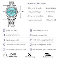 Reloj Mecánico Para Hombre PAGANI DESIGN PD-1645 V3 2024 Cristal De Zafiro Resistente Al Agua 10 Bar Pulsera De Acero Inoxidable Estilo Casual - details 3