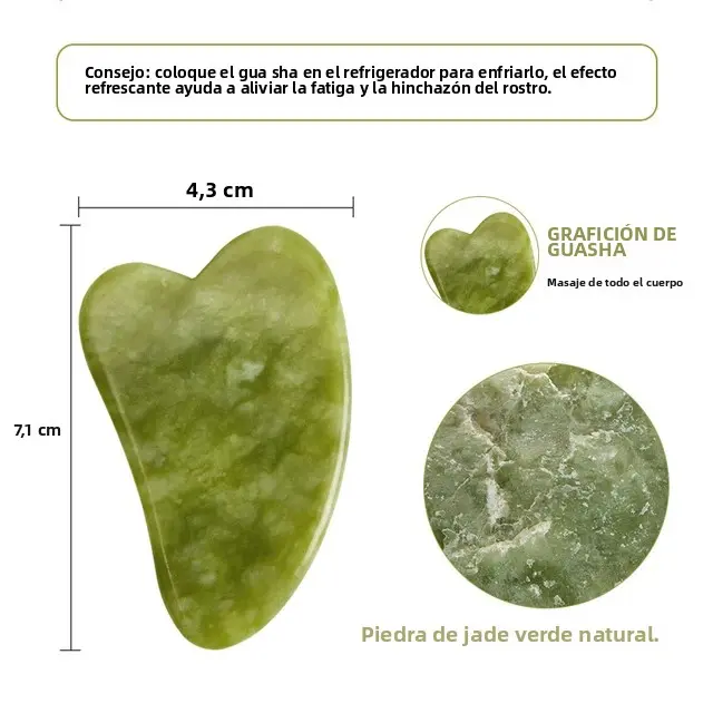 Masajeador De Rostro Gua Sha Herramienta De Cuidado De La Piel Para Levantamiento Corporal Y Adelgazamiento Con Rodillo De Jade Store Scraper - 1