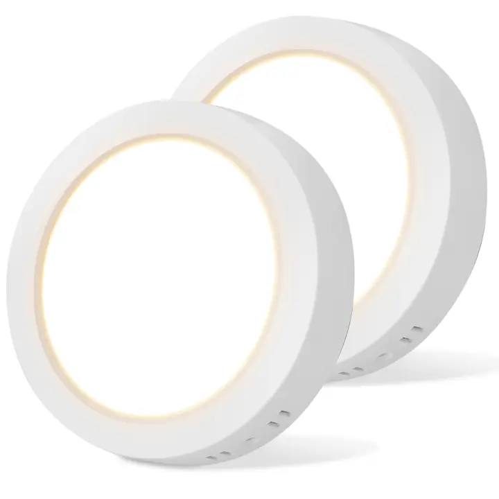 Aigostar Lámpara de Techo LED 12W (Equivalente a 108W) Plafón LED 1300LM IP20 Techo luz blanco calida 3000K para Cocina Sala de Estar Dormitorio Pasillo 174 * 35Hmm, 2PCS - 1