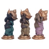 CAPRILO REGALOS & DECORACIÓN Set de 3 Figuras Budistas Decorativas Multicolor de Resina "Ganesha no Oigo, Hablo, Veo" Adornos y Esculturas. Regalos Originales. Decoración Hogar. 7 x 6 x 12 cm - details 3