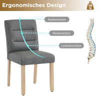 Juego de 2 Sillas de Restaurante Familiares-Estilo Moderno y Minimalista | Respaldo Ergonómico, Patas de Roble Natural | Versátiles para Sala de Estar, Dormitorio y Restaurante - details 3