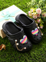 Clogs Casuales Para Niñas Con Decoraciones De Corazones Secado Rápido Ligeros Y Antideslizantes Adecuados Para Baños Internos Y Externos - details 22
