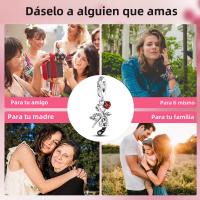Encanto De Colgante De Árbol De Familia Platinado En Plata Para Pulsera De Bangle Y Collar DIY Regalo Con Doble Vuelo Aéreo - details 111
