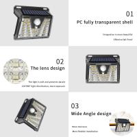 Luces Solares para Exterior, paquete de 4, 33 LED, impermeables IP65, Con sensor de movimiento, Luces Solares inalámstricas para patio y Escaleras. - details 1