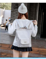 Mochila GRANDE impermeable para ordenador portátil, bolso escolar Unisex, Color sólido, japonés, bla - details 16