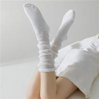 Medias Japonesas Para Mujer Estilo Preppy Casual Cintura Alta Cómodas Y Delgadas De Verano Medias Altas De Calidad Superior - details 6