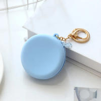 Cartera De Monedas Mini Redonda De Silicona En Colores Caramelo Para Niñas Y Mujeres Monedero Con Cierre De Cremallera Estilo Moda - details 3