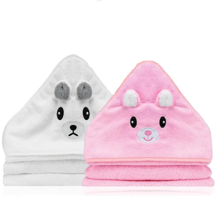 2 Unidades Toalla bebe - Regalo bebe recien nacido niño - Toallas bebe con capucha de animales recién nacidos (80CM*80CM) - 1
