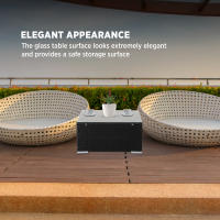 AREBOS® Polyrattan Muebles de jardín Conjunto de jardín Grupo de asientos Negro - details 9
