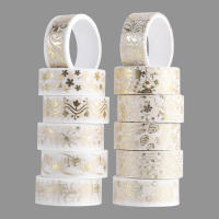 Set De 12 Rolls De Cinta De Washi Con Estampado De Plantas Y Flores Doradas Cinta Adhesiva Decorativa De Oro Para DIY Stickers Scrapbooking Y Papelería - details 2