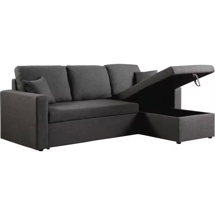 Sofá esquinero convertible "Alain" - 3 plazas - Gris - 1