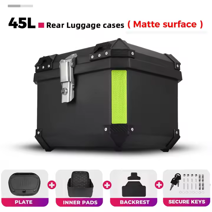 45L / 57L Caja de Techo de La Motocicleta de Aleación de Aluminio Tronco de La Motocicleta Caja de Casco A Prueba de Caídas a Prueba de Agua de Liberación Rápida Caja de La Cola de La Motocicleta Caja de Almacenamiento de Equipaje - 1