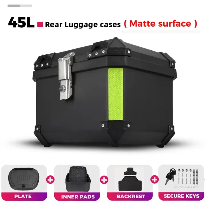 45L / 57L Caja de Techo de La Motocicleta de Aleación de Aluminio Tronco de La Motocicleta Caja de Casco A Prueba de Caídas a Prueba de Agua de Liberación Rápida Caja de La Cola de La Motocicleta Caja de Almacenamiento de Equipaje - 1