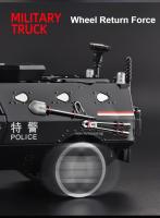 Modelo De Coche Blindado De Riot 1:24 Escala Juguete De Metal Con Luz Y Música 7 Puertas Abiertas Vehículo Militar Todoterreno Regalos Para Niños - details 6