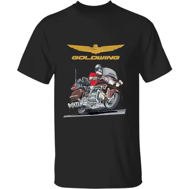 Camiseta De Motocicleta Effex Goldwing GL1800 Para Hombres Y Mujeres Negro Algodón Oversize Manga Corta Alta Calidad Estilo Casual - 1