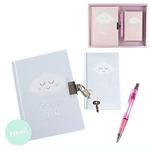 Juego Diario + libreta + boligrafo Infantil Nubes-DAMDAM GO - 1