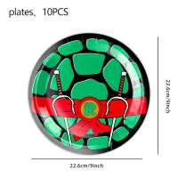 Juego De Utensilios De Fiesta Desechables Temática De Tortuga Ninja Verde Para Niños Cumpleaños Paper Material Sin Químicos Peligrosos - details 3