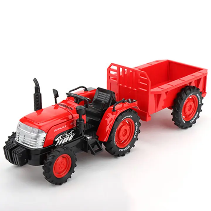 Juguete De Tractor Redondo 1/32 Con Retroceso Luz Y Sonido Vehículos Educativos Para Niños Metálicos Duraderos Tamaño Aproximado 30*9*8 CM - 1