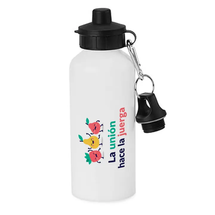 MERCHANDMANIA Bidón deportivo 600 ml acero inoxidable con chupón frase graciosa bonita amistad juerga fiesta botella escolar deporte bicicleta - 1