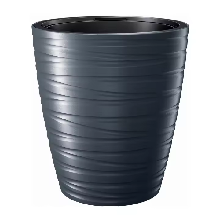Prosperplast Maceta con Deposito 16L Maze de Plastico en Color Gris Piedra 29,6 (largo) X 29,6 (ancho) X 32,9 (alto) Cm - Funcionalidad y Diseño Moderno - 1