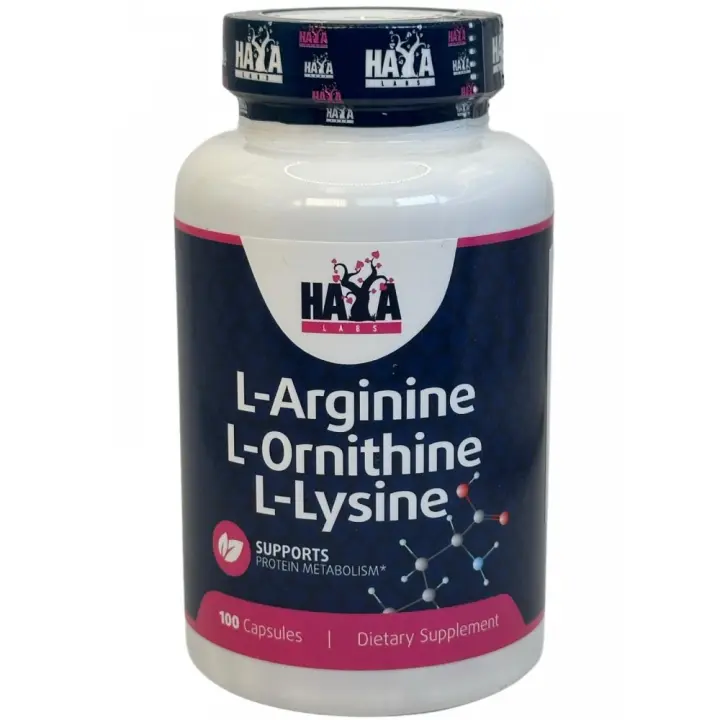 L-Arginina L-ornitina L-lisina 100 Caps. de Haya labs - 1