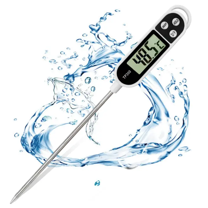 Termómetro cocina Termómetro Digital de Cocina,termometro agua bebe 3S Lectura Instantáne Pantalla LCD Retroiluminada&Calibration Termometro Alimentospara BBQ Comida Leche Agua Caramelo Líquido（24.5*2.5cm) - 1