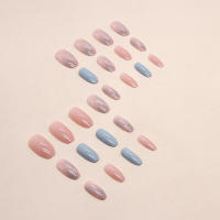 Uñas Postizas Francesas Cortas Con Esmalte Gel Y Linterna De Uñas 24 Piezas Set De Uñas Postizas De Plástico Para Ocasiones Especiales - details 3