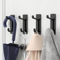 Soporte Para Toallas De Cocina, Adhesivo Para Abrigos, Accesorio De Cocina Sin Taladrar, Impermeable, Inoxidable, Negro, 4 Piezas - details 5