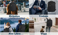 Mochila Viaje Cabina Avion 40x20x25 para Ryanair Equipaje de Mano Bolsa de Viaje Resistente al Agua Mochila Hombre Mujer para Portátil con Bolsillo Antirrobo Orificio de Carga - details 0