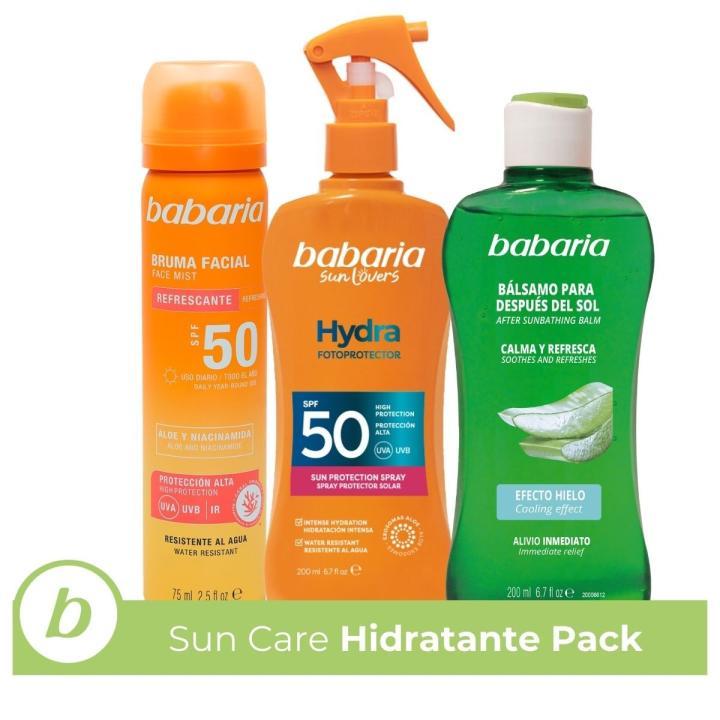 Babaria - Bruma Facial Protector Solar 50 + Protector Solar 30 Cuerpo en Spray | Hidratación y Protección Corporal Con… — oferta en Miravia