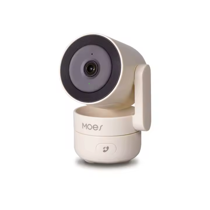 Cámara De Seguridad Inteligente MOESTuya WiFi Interior Con Visión Nocturna Infrarroja Y Detección De Movimiento Y Sonido Monitor Panorámico De Patrulla HD 4MP - 1