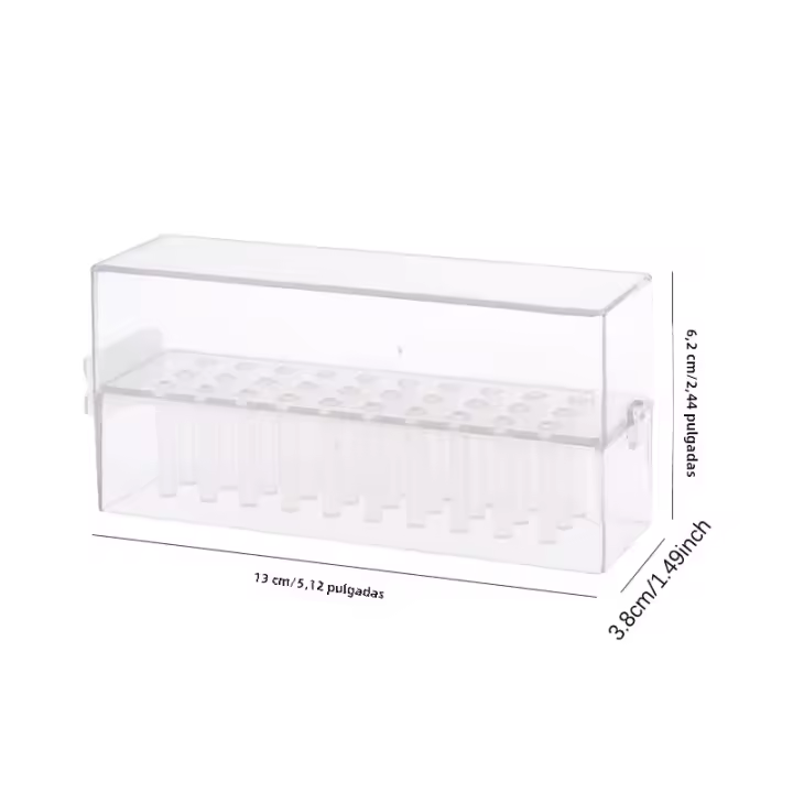 Estuche De Almacenamiento Para Brocas De Uñas Con 30 Orificios Transparente Protector De Polvo Para Accesorios De Uñas Acrílicas JCSYFAC - 1