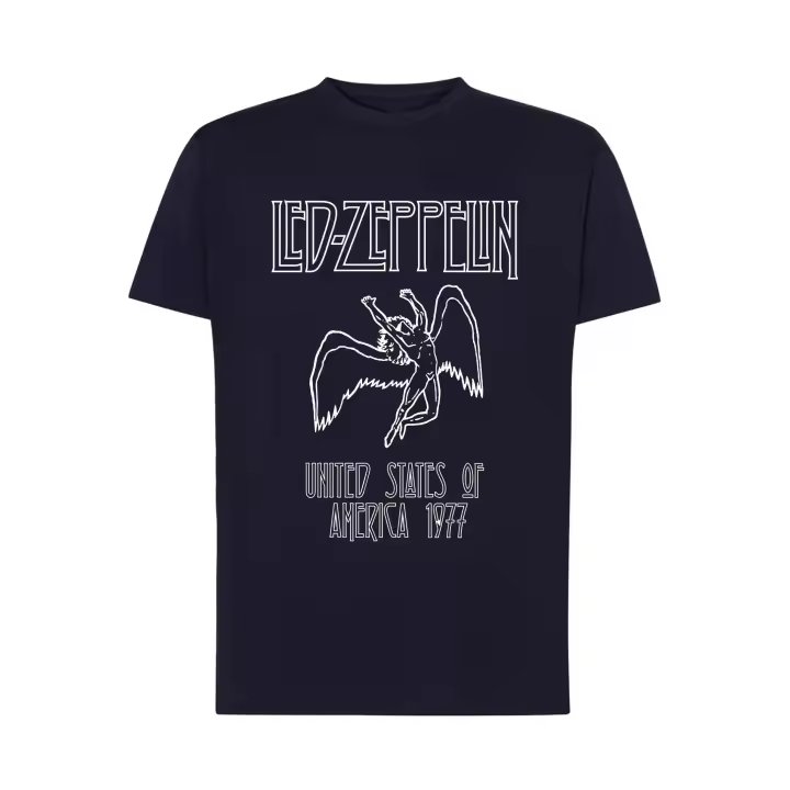 Led Zeppelin - 1977 - camiseta rock and roll  de algodón superior / unisex - 1