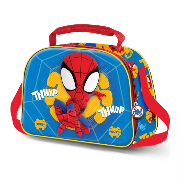 Marvel Spiderman Web Out Bolsa Portamerienda 3D, Azul - 1