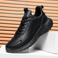 Zapatos Casuales Para Hombre En Cuero Transpirables Zapatillas De Correr Y Caminar Ligeros Antideslizantes Vulcanizados Para Exterior - details 1