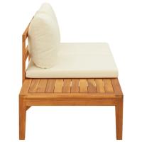 vidaXL Banco de jardín y mesa cojines madera maciza de acacia Blanco crema, Gris oscuro, Conjunto Terraza Muebles Jardín Exterior Juego de Muebles de jardín Mueble Jardín Exterior Muebles de Salon Exterior - details 0