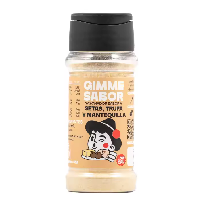 GIMME SABOR Sazonador vegetal sabor SETAS, TRUFA Y MANTEQUILLA, Sin glutamato ni alérgenos - 1