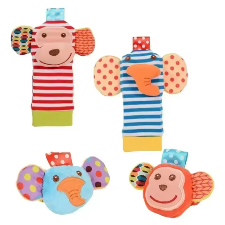 Sonajeros para bebés de 0 a 24 meses, juguetes de felpa suave, juego de sonajero de muñeca para pies, juguetes educativos de desarrollo para recién nacidos de dibujos animados para niños - 1
